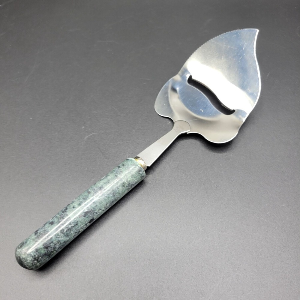 Vintage Cheese Plane Slicer Green Marble Handle Stainless Steel